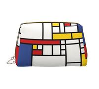 CARRDKDK Borsa per il trucco in pelle impermeabile per viaggi, borse per cosmetici da viaggio, borse per il trucco da donna con stampa sonno, Motivo mosaico astr, Taglia unica