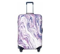 CARRDKDK Copertura per valigia con stampa di cuccioli di Pomeranian, copertura protettiva per bagagli, con elevata elasticità (S, M, L, XL), Marmo Texture Viola Scuro, S(26''H x 19''W)