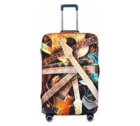 CARRDKDK Copertura per valigia con stampa di cuccioli di Pomeranian, copertura protettiva per bagagli, con elevata elasticità (S, M, L, XL), Chitarra musicale, S(26''H x 19''W)