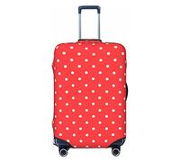 CARRDKDK Copertura per valigia con stampa di cuccioli di Pomeranian, copertura protettiva per bagagli, con elevata elasticità (S, M, L, XL), Pois bianchi e rossi., XL(37.2''H x 27.7 ''W)