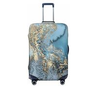 CARRDKDK Copertura per valigia stampata con finestra rotta, protezione per bagagli, copertura per bagagli individuale con elevata elasticità (S, M, L, XL), Marmo, L(35.6''H x 24.2''W)