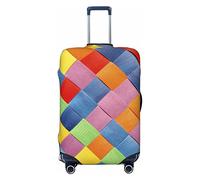 CARRDKDK Copertura per valigia stampata con formula matematica, protezione per bagagli, copertura per bagagli individuale con elevata elasticità (S, M, L, XL), Plaid colorato., M(30''H x 21.5''W)