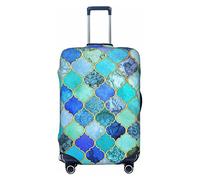 CARRDKDK Galaxy Green - Copertura per valigia con stampa, protezione per bagagli, copertura per bagagli individuale con elevata elasticità (S, M, L, XL), Motivo turchese., L(35.6''H x 24.2''W)