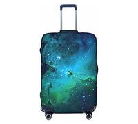 CARRDKDK Galaxy Green - Copertura per valigia con stampa, protezione per bagagli, copertura per bagagli individuale con elevata elasticità (S, M, L, XL), Galaxy verde., L(35.6''H x 24.2''W)