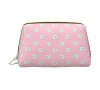 CARRDKDK Piccola borsa per il trucco in pelle impermeabile per borse da viaggio, borse per cosmetici da viaggio, borse per il trucco da donna con stampa di ossa di cane, Cuccioli Pomeraniani e Point,