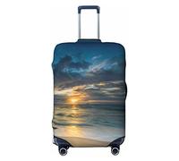 CARRDKDK Sunset Beach - Copertura per valigia con stampa, protezione per bagagli, copertura per bagagli individuale con elevata elasticità (S, M, L, XL), Spiaggia al tramonto, XL(37.2''H x 27.7 ''W)
