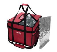 CarreGas® Borsa termica per alimenti caldi, isolata, di alta qualità, 38 x 38 x 32 cm, adatta per cibi freddi e caldi, pizze, ristoranti, consegne cinesi indiane, picnic, borsa termica con divisorio,