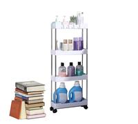 Carrelli a rotelle - Scaffale portaoggetti con carrello, mensola con carrello Spazio per WC da bagno | Carrello organizer multifunzionale con ruote per acqua minerale, gel doccia e det