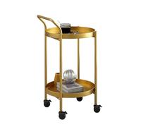 Carrelli con ruote, Carrello in metallo, Carrello rotondo Mini bevande, Carrello sottile per bevande, Mensola angolare girevole, Scaffale decorativo per servire, Tavolino