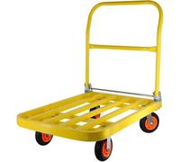 Carrelli con ruote, carrello pieghevole in acciaio for carichi pesanti, giallo brillante, carrello a pianale piatto, carrello a mano for sollevamento di carichi pesanti