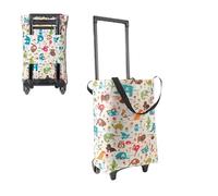 Carrelli Della Spesa Per Alimentari | Grande Con Ruote | Carrello Borsa Per La Spesa Alla Con Rotelle - Per Camping Esterno Spiaggia Negozio Mercato Casa Deposito Bagagliaio Auto Frutta Verdura Cibo