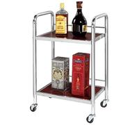 Carrelli di servizio a due livelli/tre livelli rotolamento macchina da pranzo vino hot pot carrello servire catering hotel acciaio inossidabile (due strati) (due strati)