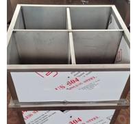 Carrelli di Stoccaggio in Acciaio Inossidabile a Due e Quattro Scomparti, Contenitore for Riso e Farina in Acciaio Inossidabile su Ruote, for Uso Commerciale Domestico(65*65*70 points 4 grids)