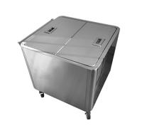 Carrelli Di Stoccaggio In Acciaio Inossidabile A Due E Quattro Scomparti, Contenitore For Riso E Farina In Acciaio Inossidabile Su Ruote, For Uso Commerciale Domestico(65*65*70 points 2 grids)