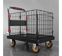 Carrelli elevatori per carichi pesanti con gabbia, carrello pieghevole multiuso, carrello elevatore per carichi pesanti per lavori domestici, ufficio, garage(Small)