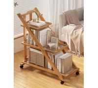 carrelli elevatori per cucina, carrelli elevatori Foldable Utility Cart with 360° Wheels - Sturdy Rolling nizer, Silent Movement,(Original,3 tiers)
