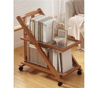 carrelli elevatori per cucina, carrelli elevatori Foldable Utility Cart with 360° Wheels - Sturdy Rolling nizer, Silent Movement,(Brown,2 tiers)