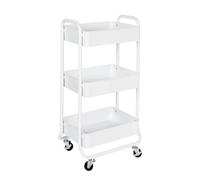 carrelli elevatori per cucina, carrelli elevatori Metal Rolling Storage Cart with Wheels 3 Tier White Storage Trolley Cart Easy to Move