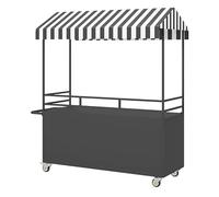 Carrelli Espositivi For Mercati, Chioschi Al Dettaglio E Carrelli Venditori Con Ruote, Ideali For Mercati Di Strada, Mercati Contadini, Fiere Dell'artigianato(Black,160x60cm/62.9x23.7in)