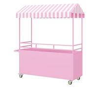 Carrelli Espositivi For Mercati, Chioschi Al Dettaglio E Carrelli Venditori Con Ruote, Ideali For Mercati Di Strada, Mercati Contadini, Fiere Dell'artigianato(Pink,140x60cm/55.2x23.7in)