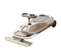 Carrelli Go-kart for la pulizia con rimorchio, lavapavimenti staccabile, batteria da 12 V, for interni ed esterni, portatile, elettrico, auto con ruote Macchinine(Bruin,With 12V7 battery trailer)