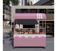 Carrelli mobili del venditore di cibo di strada, carrello pieghevole del supporto del hot dog con l'ombrello del baldacchino, per la vendita di torte/frutta/fiori/parsimonia, per mercato Street Food