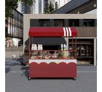 Carrelli mobili del venditore di cibo di strada, carrello pieghevole del supporto del hot dog con l'ombrello del baldacchino, per la vendita di torte/frutta/fiori/parsimonia, per mercato Street Food