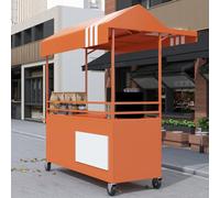 Carrelli mobili per venditori di cibo di strada, carrelli alimentari con tenda, bancarella del mercato in anticipo, in vendita Torte/Frutta/Fiori/Usa, per Farmers Market/Street (rosa, 120 cm)