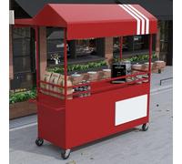 Carrelli mobili per venditori di cibo di strada, carrelli alimentari con tenda, bancarella del mercato in anticipo, in vendita Torte/Frutta/Fiori/Usa, per Farmers Market/Street (rosa, 120 cm)