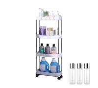 Carrelli mobili - Supporto portaoggetti portatile, carrello organizer portatile | Ruote in acciaio, carrello organizer multifunzione con ruote per acqua minerale lavaggio del corpo detersivo per