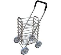 CARRELLINO CON RUOTE PER SPESA, CESTINO RIPIEGABILE, CARRELLO ALLUMINIO