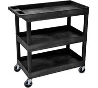carrellino cucina Carrello multiuso, carrello con vasca scorrevole da 32" x 18" con tre ripiani, 300 libbre. Capacità, maniglia di spinta ergonomica Carrello