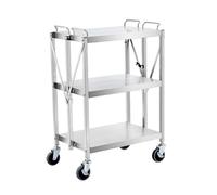 carrellino cucina Carrello multiuso pieghevole per carichi pesanti, carrello di servizio pieghevole in acciaio inossidabile, carico di grandi dimensioni Carrello