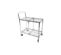 carrellino cucina Carrello pieghevole in filo metallico a 2 ripiani, carrello multiuso con ruote per carichi pesanti, facile da spingere Carrello