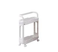 Carrellino Cucina Scaffale Organizzativo Ufficio Mobiletto Bagno Salvaspazio Organizer Carrello con Ruote Portatutto Cucina per Cucina, Bagno, Camera da Letto, Ingresso ( Color : White 2 Tier )