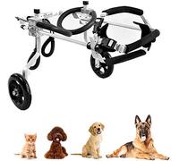 Carrellino per Cani Disabili Piedi/Gambe Posteriori Riabilitazione, Sedia a Rotelle Regolabile per Gatto Coniglio, Carrozzella per Movimento del Cane Anziano, Carrello con 2 Ruote, 0-2.5kg