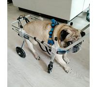 Carrellino Regolabile Carrello per Cane, Riabilitazione delle Zampa Anteriore/Gambe Posteriori, Imbracatura Cane Supporto per Cani Anziani Feriti Disabili, Sedia a Rotelle con 4 Ruote, 1~75KG