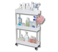 Carrello 3 Ripiani Ruote Salvaspazio Portaoggetti Bagno Cucina Ufficio Stretto
