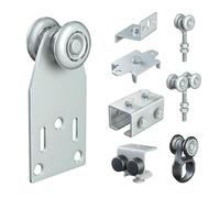 Carrello a 2 Cuscinetti Ø24mm in Acciaio Zincato per Binario Scorrevole Monorotaia MR3 con Contropiastra e Rivetti Inclusi. Sistema di Scorrimento per Tenda Scorrevole Esterno, Telo per Pergola