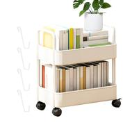 Carrello A 2 Livelli Di Libreria Rotolante - Portapacchi Per La Casa Per Libri, Snack E Giocattoli | Scaffale Di Stoccaggio Dei Libri Mobili Con Ruote Per Un Facile Accesso E Organizzazione In Soggior