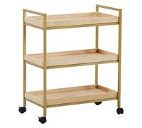 Carrello a 3 ripiani con ruote bloccabili, servizio di conservazione del vino, per casa, cucina, hotel e ristorante, 76 x 35 x 60 cm, design elegante e funzionale