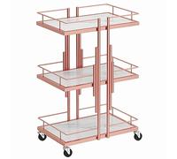Carrello a 3 ripiani con ruote, multifunzione, per bevande, cucina, soggiorno, balcone, elegante carrello mobile per casa e feste