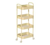 Carrello a 3 ripiani in metallo con ruote, versatile carrello portaoggetti per cucina, bagno, ufficio e soggiorno, facile da montare, include maniglie e cesti, elegante e funzionale (colore 4)