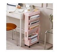 Carrello a 5 ripiani con ruote bloccabili, organizer mobile per ufficio, casa, studio e utilità, salvaspazio per libri e forniture per un facile accesso