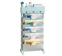 Carrello a 6 ripiani con ruote, libreria alta e stretta, multifunzionale, per ufficio, cucina e classe, ripiani mobili per una facile nizzazione