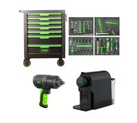 CARRELLO A 7 CASSETTI - VERDE + AVVITATORE PNEUMATICO DA 1/2" 1200NM + MACCHINA