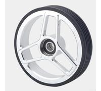 Carrello a doppio pallet Easy Wheels 68 mm in lega di alluminio per bici pieghevole Brompton, anello in gomma spessa per una maggiore sicurezza ciclistica (argento)