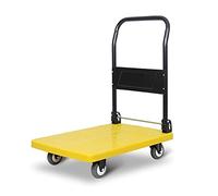 Carrello a mano con piattaforma in plastica resistente con manico pieghevole in metallo e ruote silenziose, ideale per ufficio libreria e trasporto ad alta capacità, versatile carrello mobile