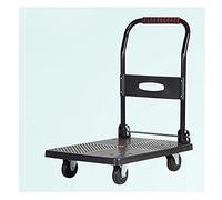 Carrello a mano pieghevole a base piatta con ruote silenziose, carrello con piattaforma resistente per ufficio, libreria, biblioteca e supermercato, carrello portatile a spinta con manico pieghevole
