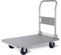 Carrello a mano pieghevole con piattaforma in acciaio resistente, per carichi pesanti, resistente, ideale per magazzini e uso domestico, facile da manovrare, costruzione robusta